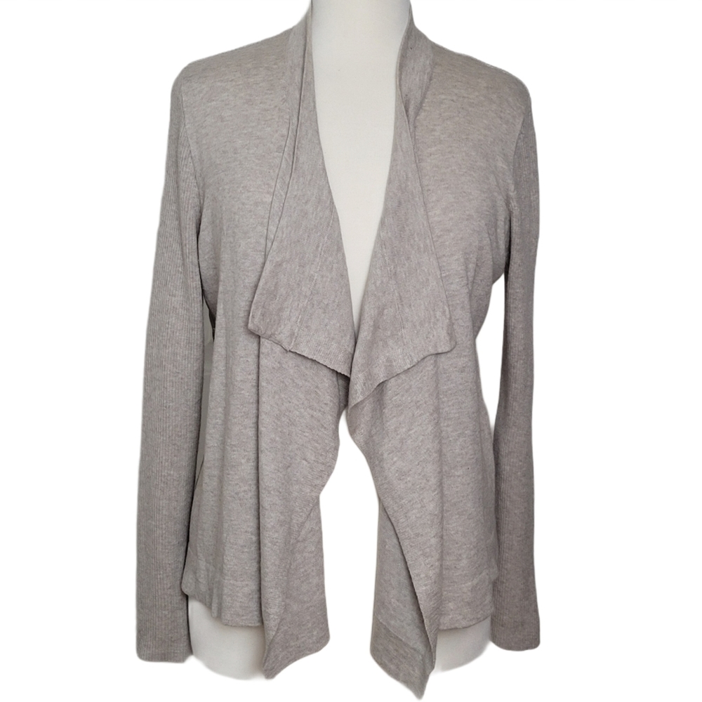 VERVE AMI Sweater Cardigan Open Waterfall Beige Size Medium